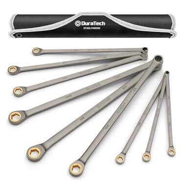 Duratech Extra Long Anti-Slip Ratcheting Wrench Set, 9-Piece, Sae