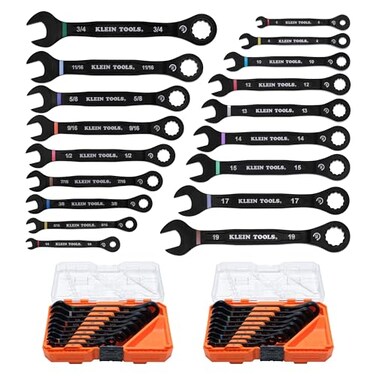 Klein tools 69418CG 18-Piece Combination Ratcheting Wrench Set