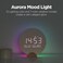 Mooas Full Moon Aurora Nightlight LED Wall Clock, Temperature &amp; Humidity