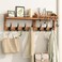 Evermagin 29" Coat Rack Wall Mount with Shelf &amp; 11 Hooks, Entryway, Brown