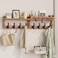 Evermagin 35" Coat Rack Wall Mount with Shelf &amp; 13 Hooks, Entryway, Brown