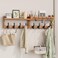 Evermagin 35" Coat Rack Wall Mount with Shelf &amp; 13 Hooks, Entryway, Brown