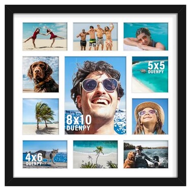 Duenpy 20X20 Collage Frame Multi Size Photo Display Black