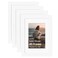 Kinlink A5 Picture Frame, White Solid Wood Frames with Acrylic Plexiglass for Pictures 4X6 with Mat or A5 Without Mat, Tabletop and Wall Mounting Display 4 Pack