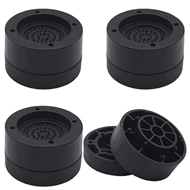Hanihua 4 Sets Furniture Risers 1 Inch Black Bed Risers Round