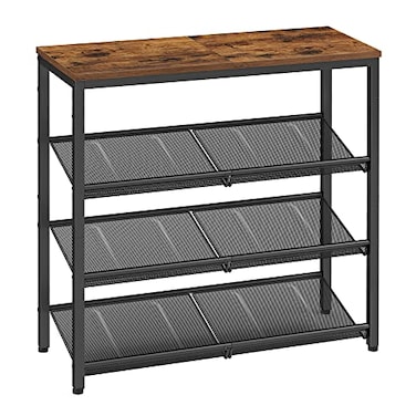 Vasagle 4-Tier Shoe Rack, Adjustable, Freestanding