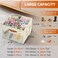 Aokeyee 2 Pack Shoe Organizer for Closet, Stackable Shoe Storage Box, Beige