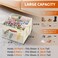 Aokeyee 2 Pack Shoe Organizer for Closet, Stackable Shoe Storage Box, Beige