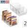 iDesign Stackable 3-Section Divided Storage Bin, Set of 2, Clear
