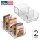 iDesign Stackable 3-Section Divided Storage Bin, Set of 2, Clear