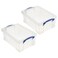 Really Useful Box 9-Liter Plastic Storage Bins with Lids, 2 Pack