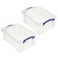 Really Useful Box 9-Liter Plastic Storage Bins with Lids, 2 Pack