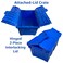 Ubmove Heavy Duty Stackable Crates, 2 Pack, Blue, Storage Bins with Lids