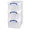 Really Useful Box 32 Liter Storage Container, 3 Pack