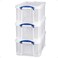 Really Useful Box 32 Liter Storage Container, 3 Pack