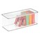 iDesign Plastic Stackable Hinged-Lid Storage Box, Clear