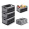 CleverMade Collapsible Storage Bins, 32L 3 Pack, 66 Lb Stackable, Stone
