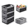 CleverMade Collapsible Storage Bins, 32L 3 Pack, 66 Lb Stackable, Stone