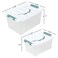 Uumitty Clear Storage Latch Box/Bin, 2-Pack (14 Qt &amp; 7QT)