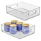 iDesign Plastic Stackable Pantry Bin, Set of 2, Clear