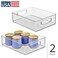 iDesign Plastic Stackable Pantry Bin, Set of 2, Clear