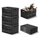 CleverMade Collapsible Storage Bins, 46L 3 Pack, 75 Lb Stackable, Obsidian