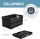 CleverMade Collapsible Storage Bins, 46L 3 Pack, 75 Lb Stackable, Obsidian