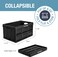 CleverMade Collapsible Storage Bins, 46L 3 Pack, 75 Lb Stackable, Obsidian
