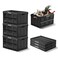 CleverMade Collapsible Storage Bins, 46L 3 Pack, 75 Lb Stackable, Obsidian