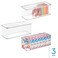iDesign Plastic Stackable Hinged-Lid Storage Box, Set of 3, Clear