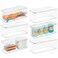 iDesign Plastic Stackable Hinged-Lid Storage Box, Set of 6, Clear