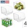 iDesign Open-Front Storage Bin, Set of 4, Clear