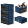 CleverMade Collapsible Storage Bins, 46L 3 Pack, 75 Lb Stackable, Ocean