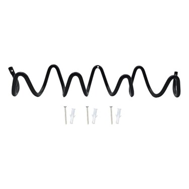 Kiswiar 1 PC Wave Shaped Wall Mounted Hooks, Wave Wall Hanger Coat Rack, Space Saving Creative Design with 4 Hooks for Hanging Coat Bag (Black)