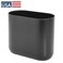 iDesign Small Slim Plastic Bathroom Trash Can, Gray