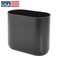 iDesign Small Slim Plastic Bathroom Trash Can, Gray