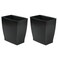 iDesign Small Plastic Bathroom Trash Can, Slim Rectangle, 2-Pack, Black
