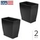 iDesign Small Plastic Bathroom Trash Can, Slim Rectangle, 2-Pack, Black