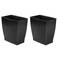 iDesign Small Plastic Bathroom Trash Can, Slim Rectangle, 2-Pack, Black