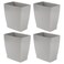 iDesign Small Plastic Bathroom Trash Can, Slim Rectangle, 4-Pack