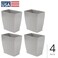 iDesign Small Plastic Bathroom Trash Can, Slim Rectangle, 4-Pack