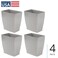 iDesign Small Plastic Bathroom Trash Can, Slim Rectangle, 4-Pack