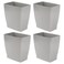 iDesign Small Plastic Bathroom Trash Can, Slim Rectangle, 4-Pack