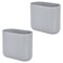 iDesign Small Slim Plastic Bathroom Trash Can, 2-Pack, Gray