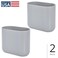 iDesign Small Slim Plastic Bathroom Trash Can, 2-Pack, Gray
