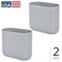 iDesign Small Slim Plastic Bathroom Trash Can, 2-Pack, Gray