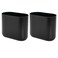 iDesign Small Slim Plastic Bathroom Trash Can, 2-Pack, Black