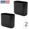 iDesign Small Slim Plastic Bathroom Trash Can, 2-Pack, Black