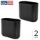 iDesign Small Slim Plastic Bathroom Trash Can, 2-Pack, Black
