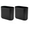 iDesign Small Slim Plastic Bathroom Trash Can, 2-Pack, Black